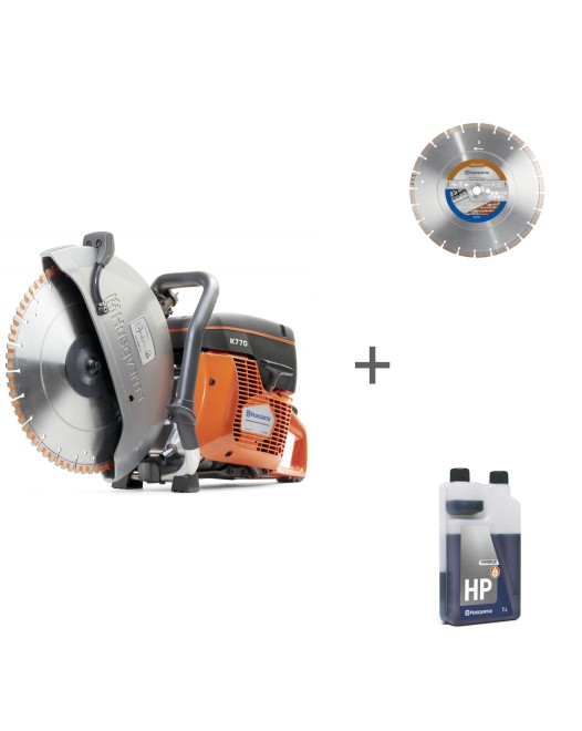 Бензорез Husqvarna K 770/14 + диск алмазный Husqvarna Tacti-Cut + масло HP Husqvarna 1 л с дозатором в подарок!