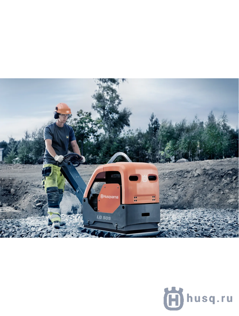 Виброплита реверсивная дизельная Husqvarna LG 505 EL (496 кг / 65 кН / Hatz 1D81Z)